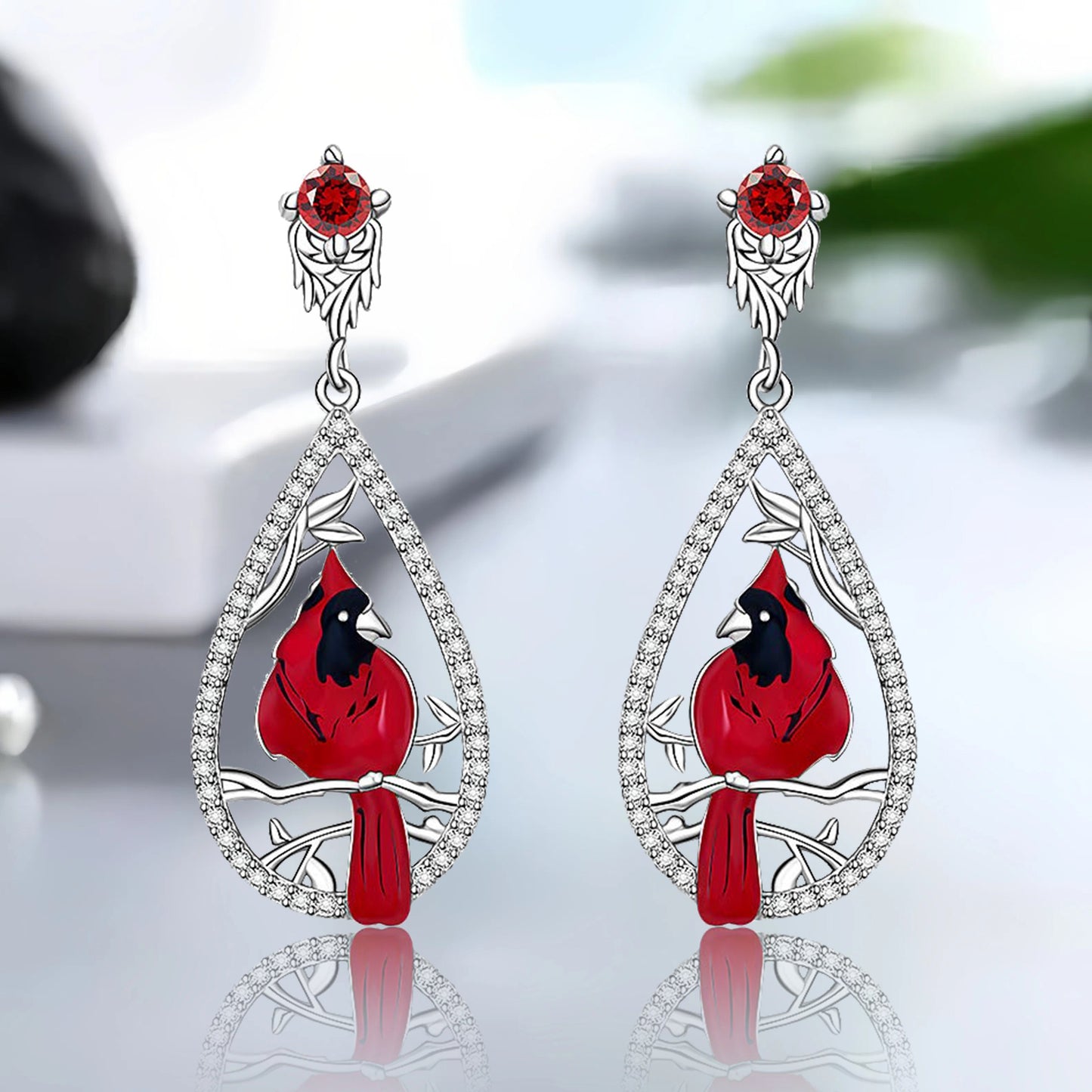Cardinal Earrings