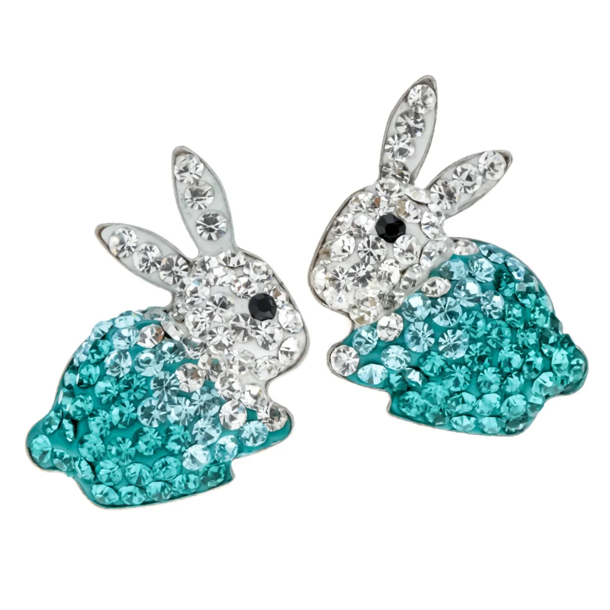 Sterling silver bunny rabbit stud earrings