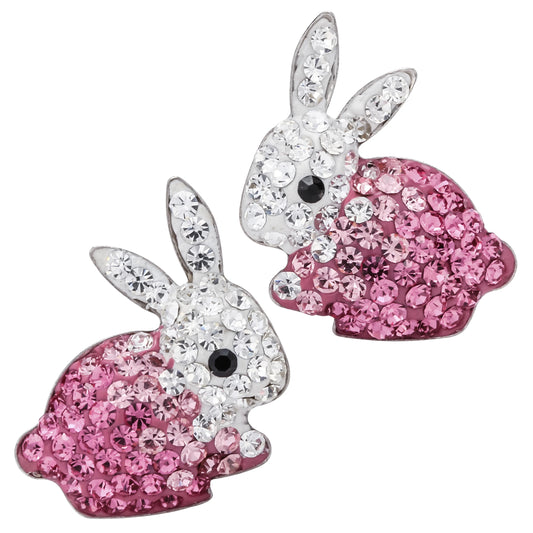 Sterling silver bunny rabbit stud earrings