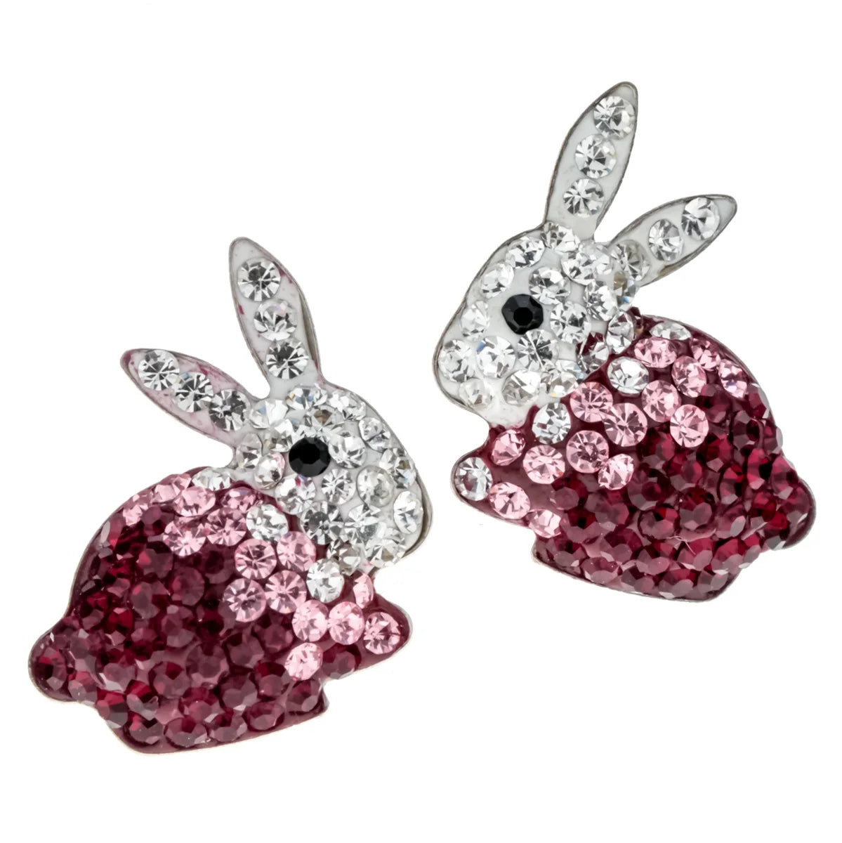 Sterling silver bunny rabbit stud earrings