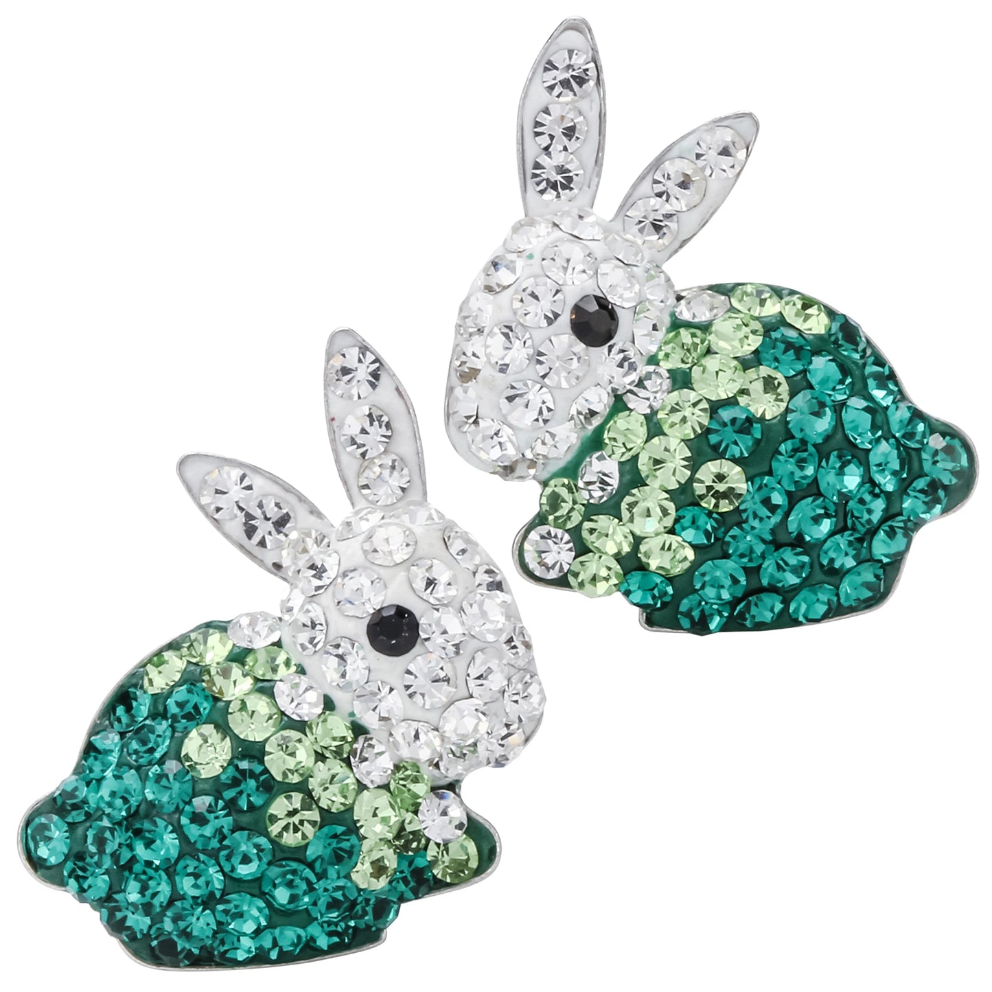 Sterling silver bunny rabbit stud earrings