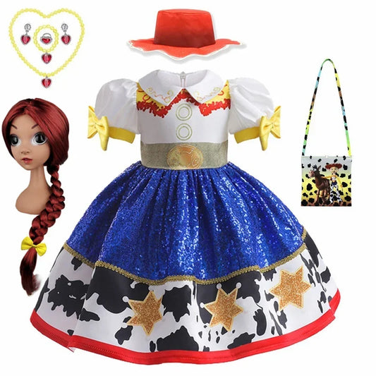 Princess Dress Short sleeve Costume With wig hat