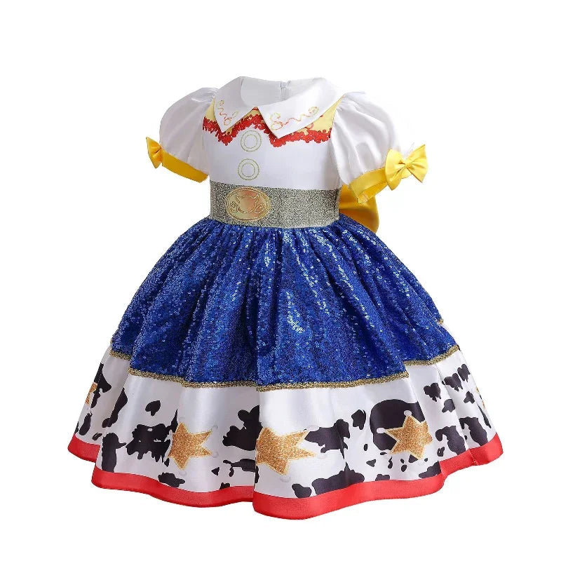 Princess Dress Short sleeve Costume With wig hat