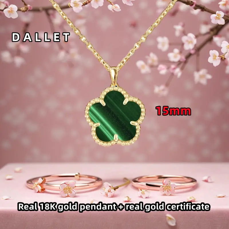 18K Gold Five-leaf Clover Pendant Necklace