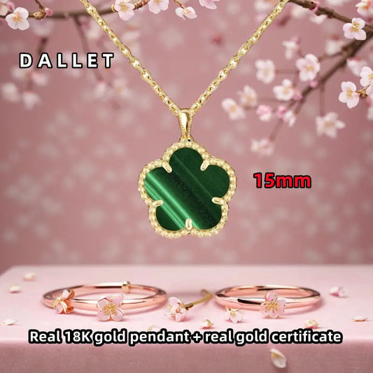 18K Gold Five-leaf Clover Pendant Necklace