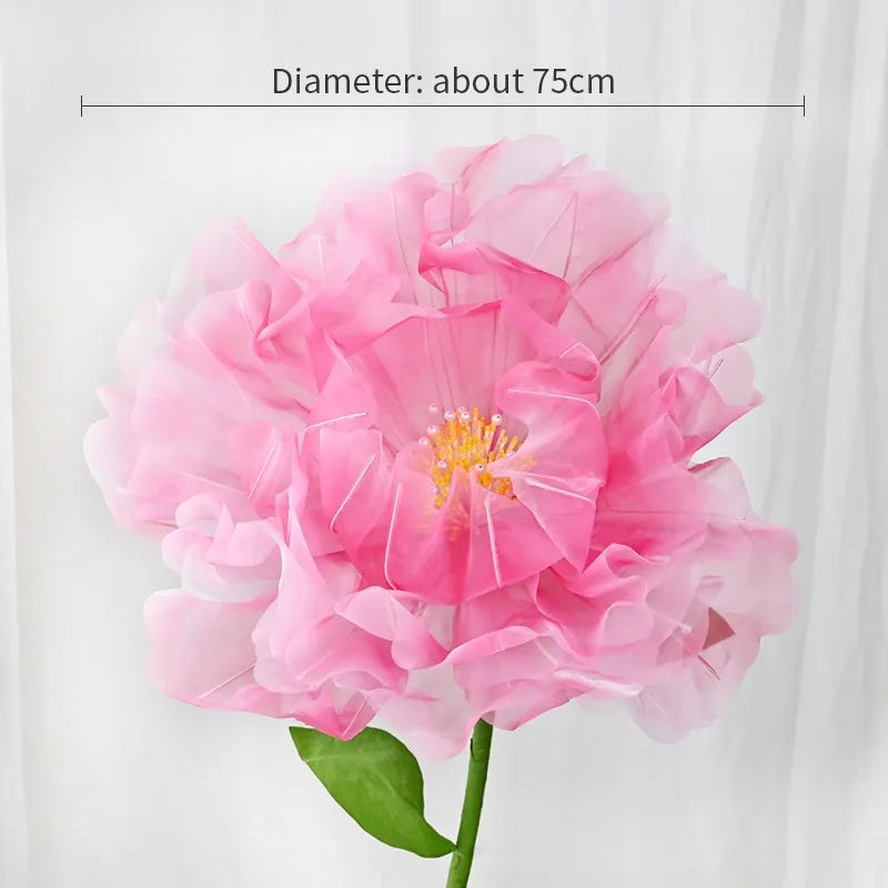 Artificial realistic Silk Poppy Pink Large Flower  