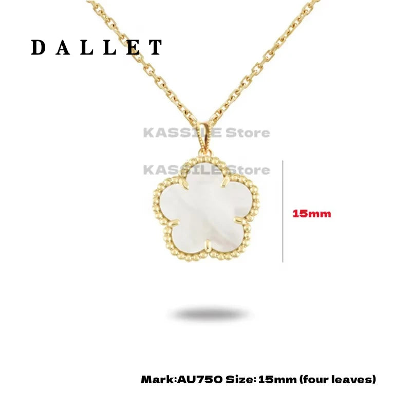 18K Gold Five-leaf Clover Pendant Necklace