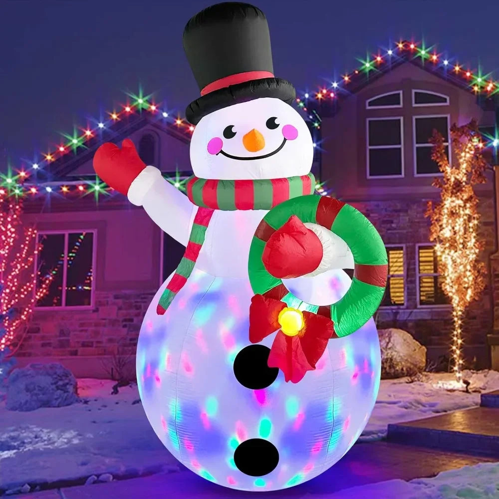 8 Foot  Snowman with Garland