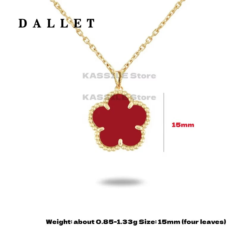 18K Gold Five-leaf Clover Pendant Necklace