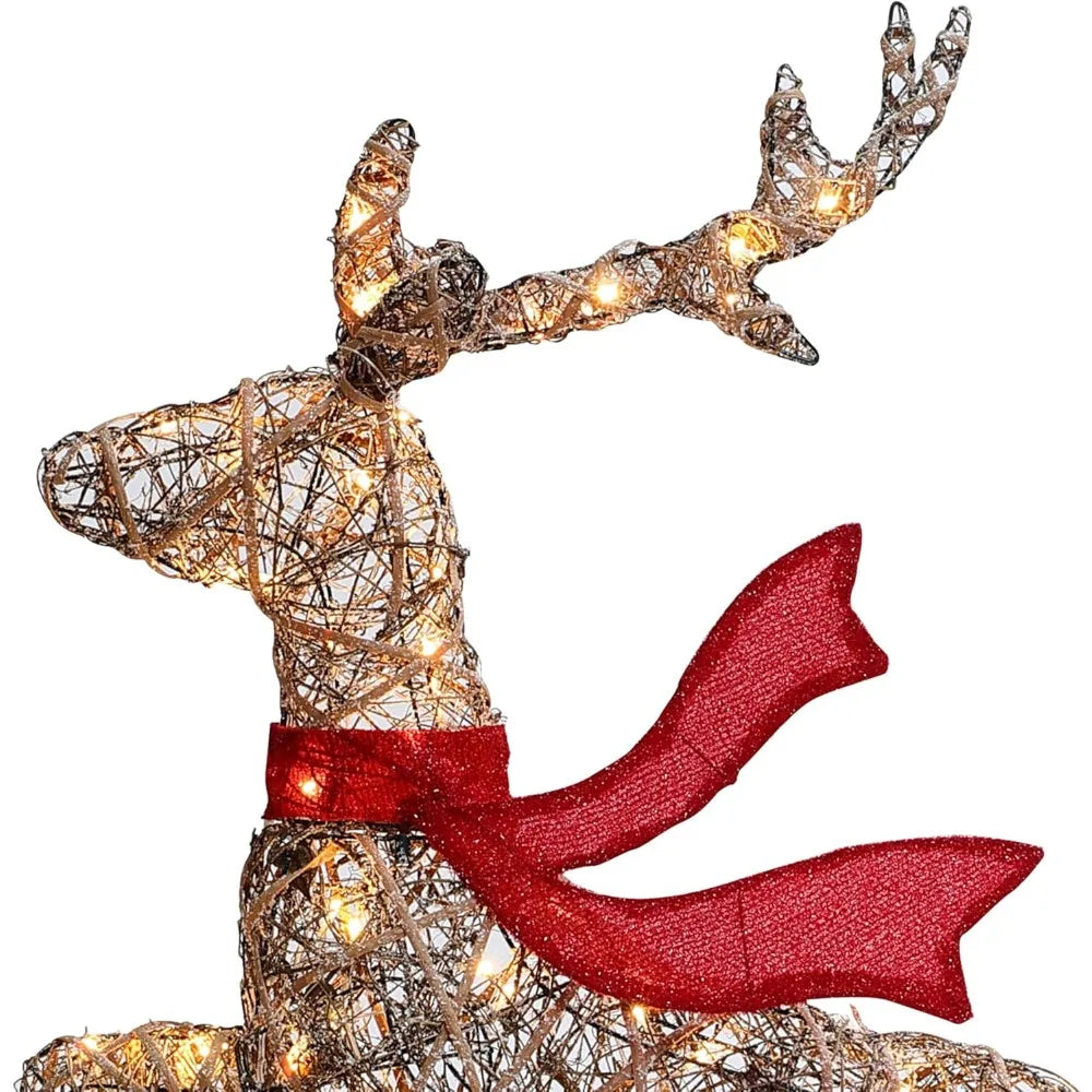 Set of 3 Reindeer Christmas Decorations, LED Christmas Decorations