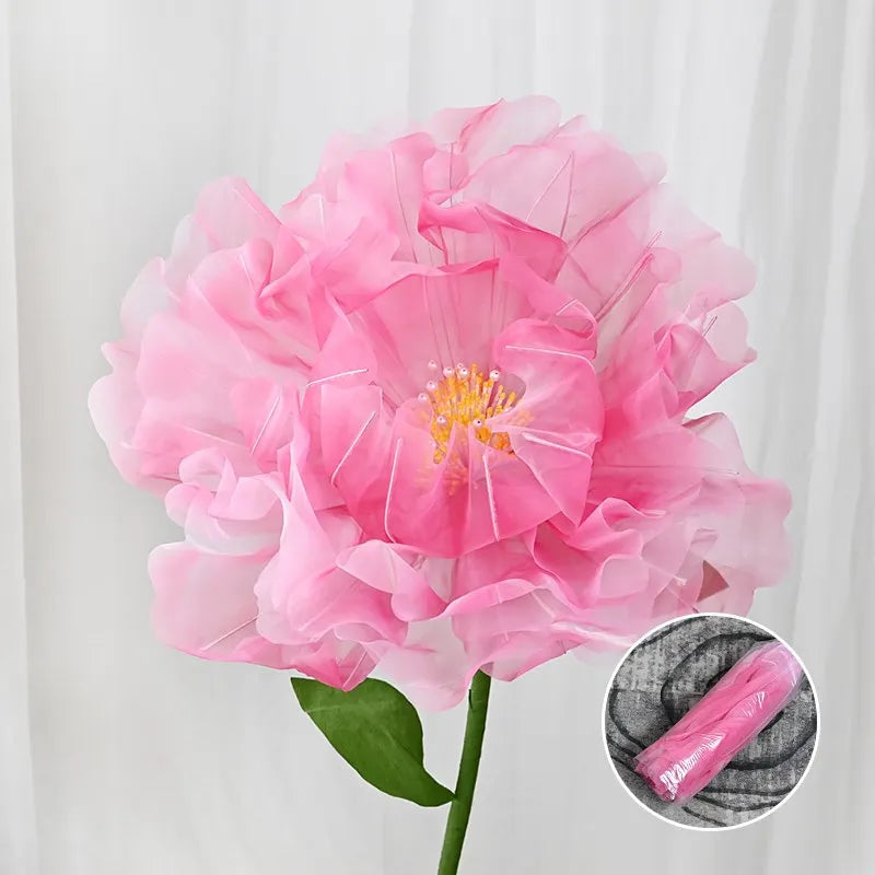 Artificial realistic Silk Poppy Pink Large Flower  