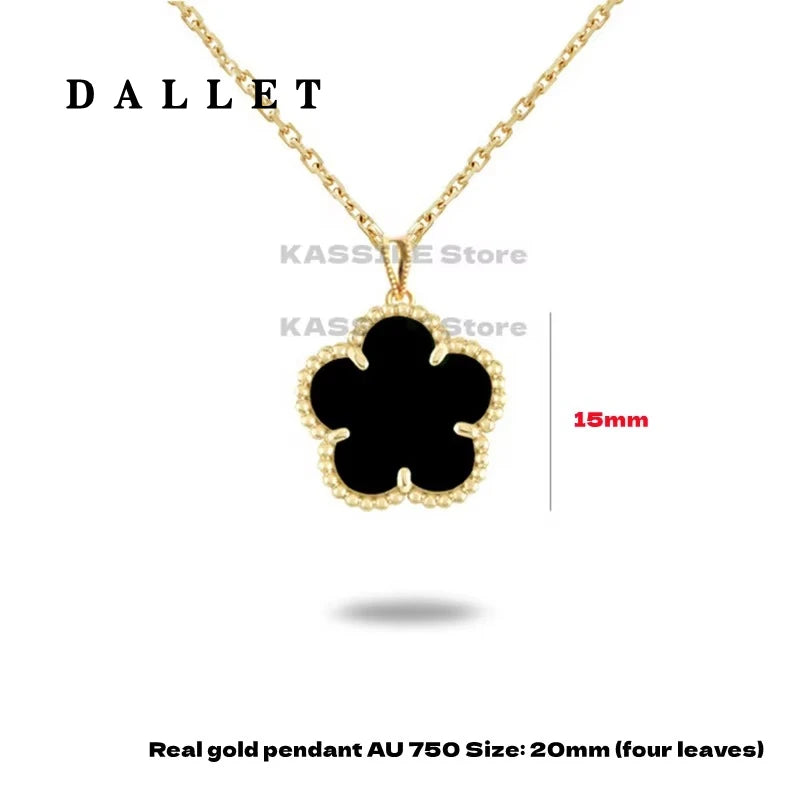 18K Gold Five-leaf Clover Pendant Necklace