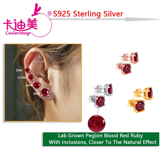 Red Sterling Silver Earrings