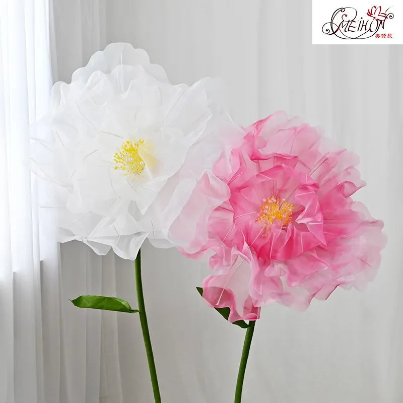 Artificial realistic Silk Poppy Pink Large Flower  